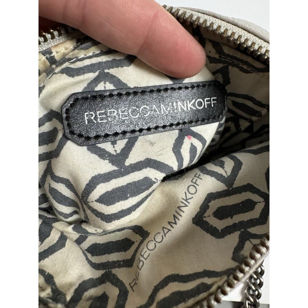 Rebecca Minkoff Crossbody Bag Purse Light Gray Stone Silver Hardware - Picture 10 of 13